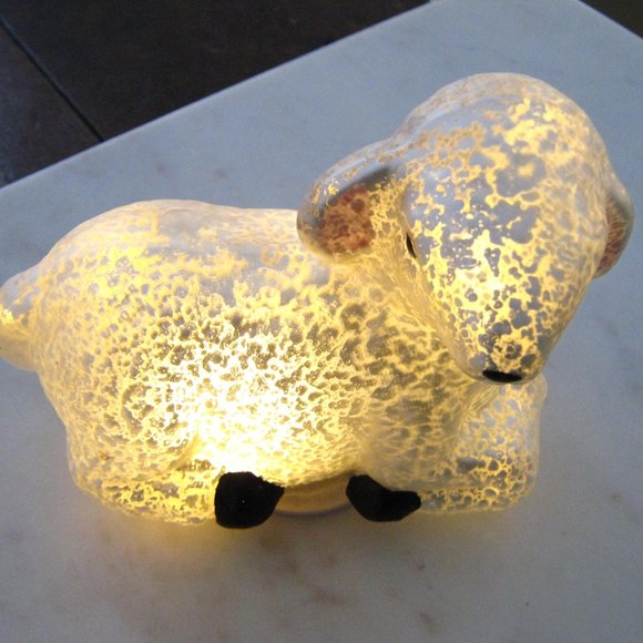 Illuminated Mercury Glass Lamb - Picture 2 of 7